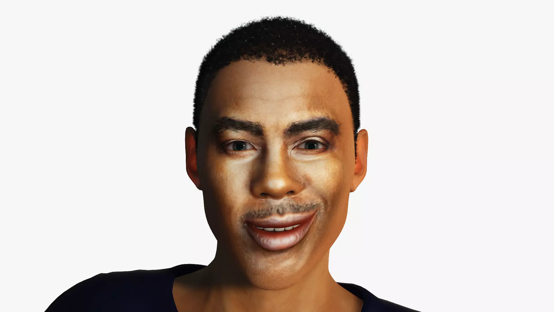 Chris Rock 3D Rigged model ready for animation Low-poly 3D model_0