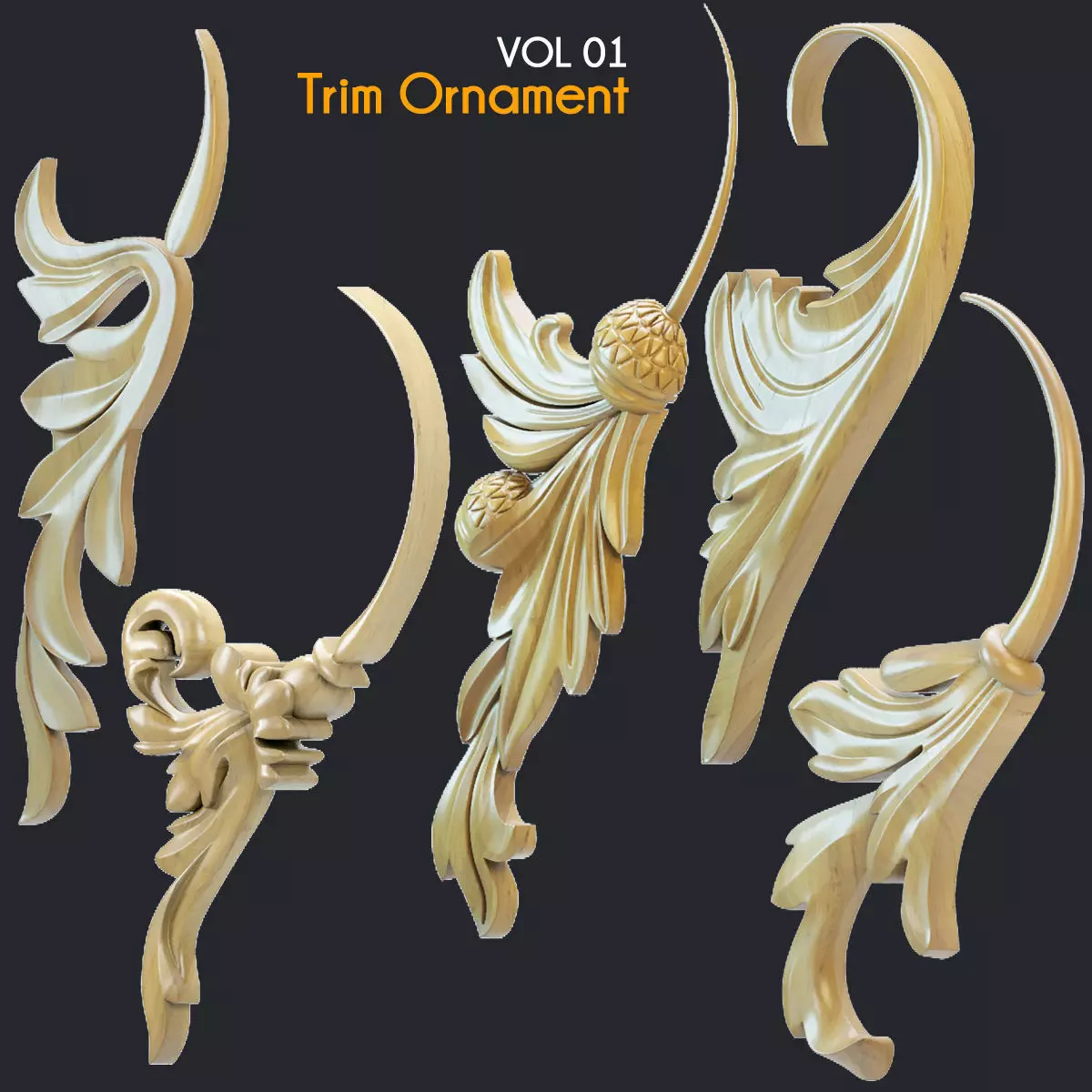 Trim Ornament VOL 1 Low-poly 3D model