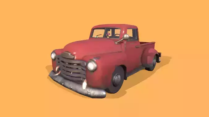 Cartoon Pick-Up Truck Low-poly 3D model