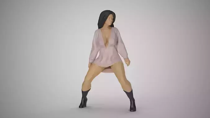 Shaking Leg Girl 3D print model