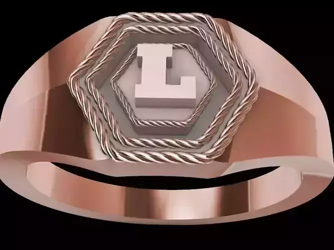 l alphabet rope signet ring stl verified 