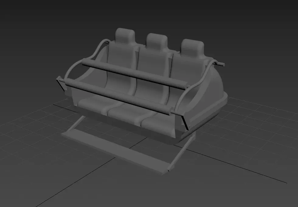 Funfair ride carriage seat theme park seat Fairground 3D print model_0