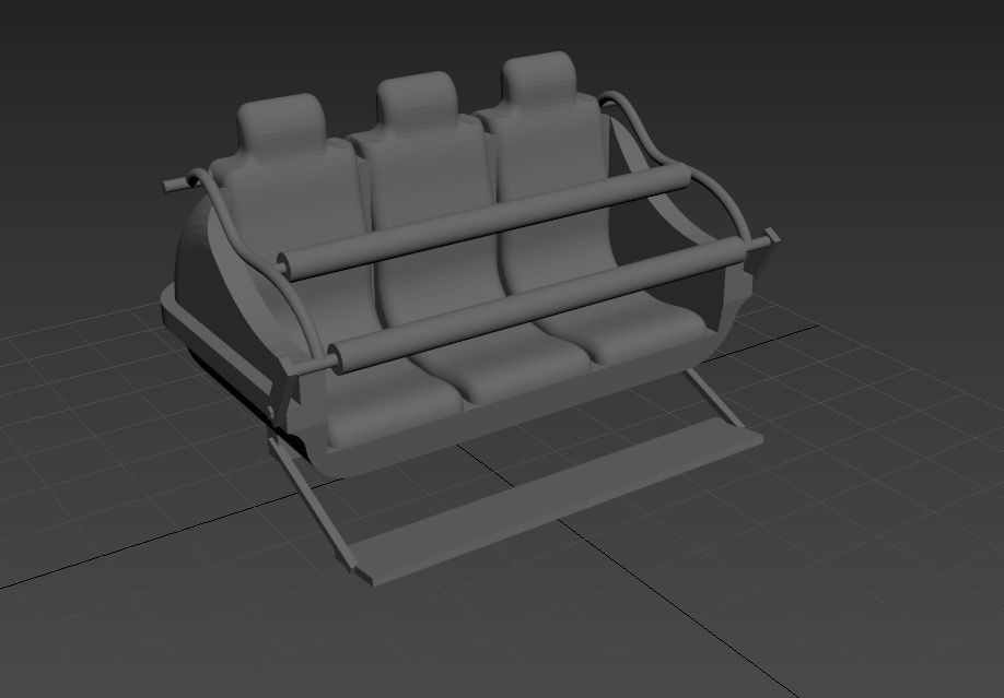 Funfair ride carriage seat theme park seat Fairground 3D print model_5