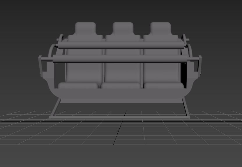 Funfair ride carriage seat theme park seat Fairground 3D print model_6