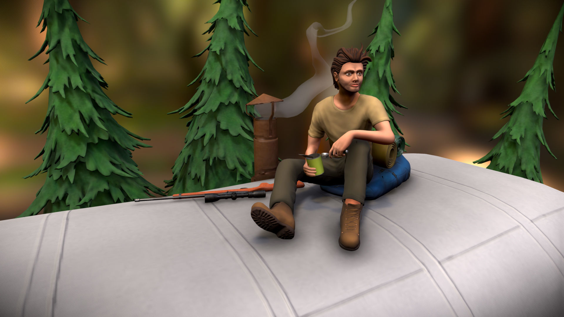 Into The Wild Scene Low-poly 3D model_2