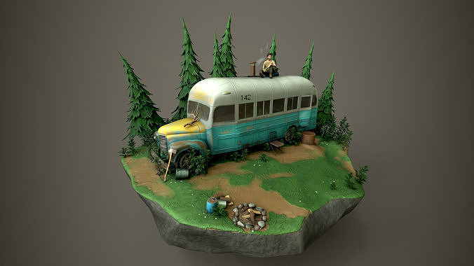Into The Wild Scene Low-poly 3D model