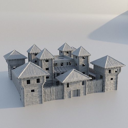 Small Wooden Fort Tabletop Terrain 28 mm 3D print model