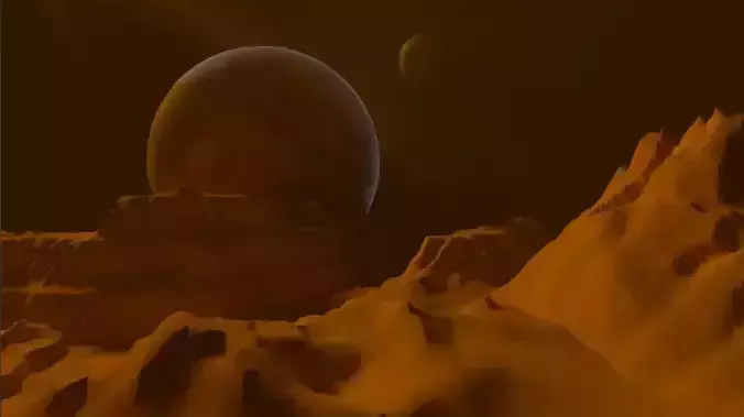 Landscape planet in middle of desert