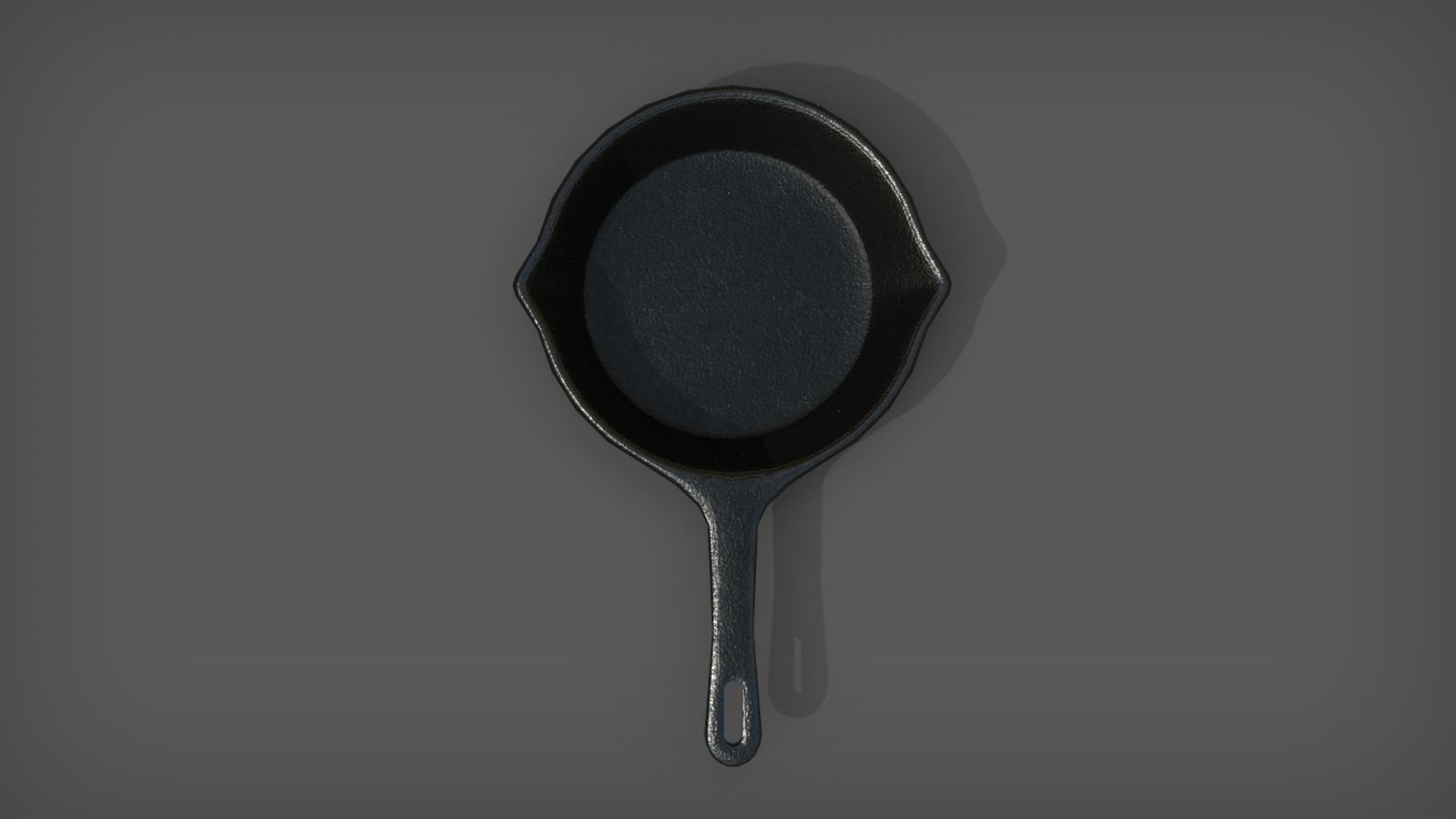 Cast Iron Frying Pan Low-poly 3D model_3