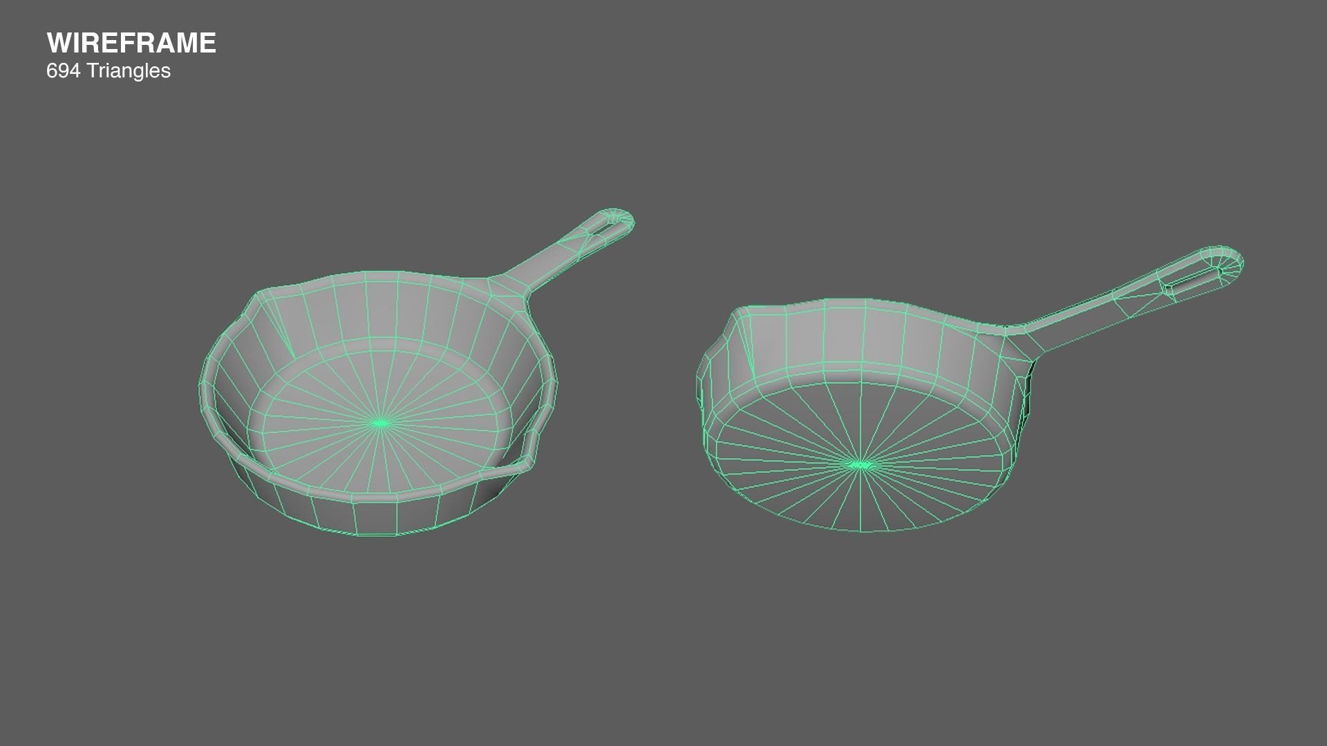 Cast Iron Frying Pan Low-poly 3D model_5