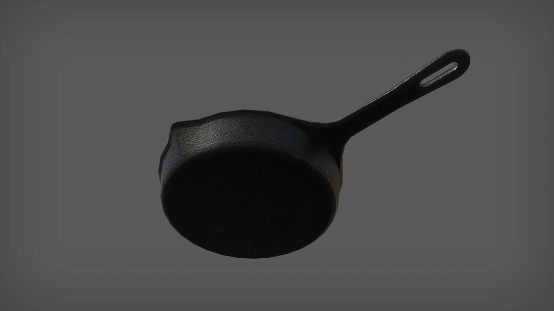 Cast Iron Frying Pan Low-poly 3D model_4