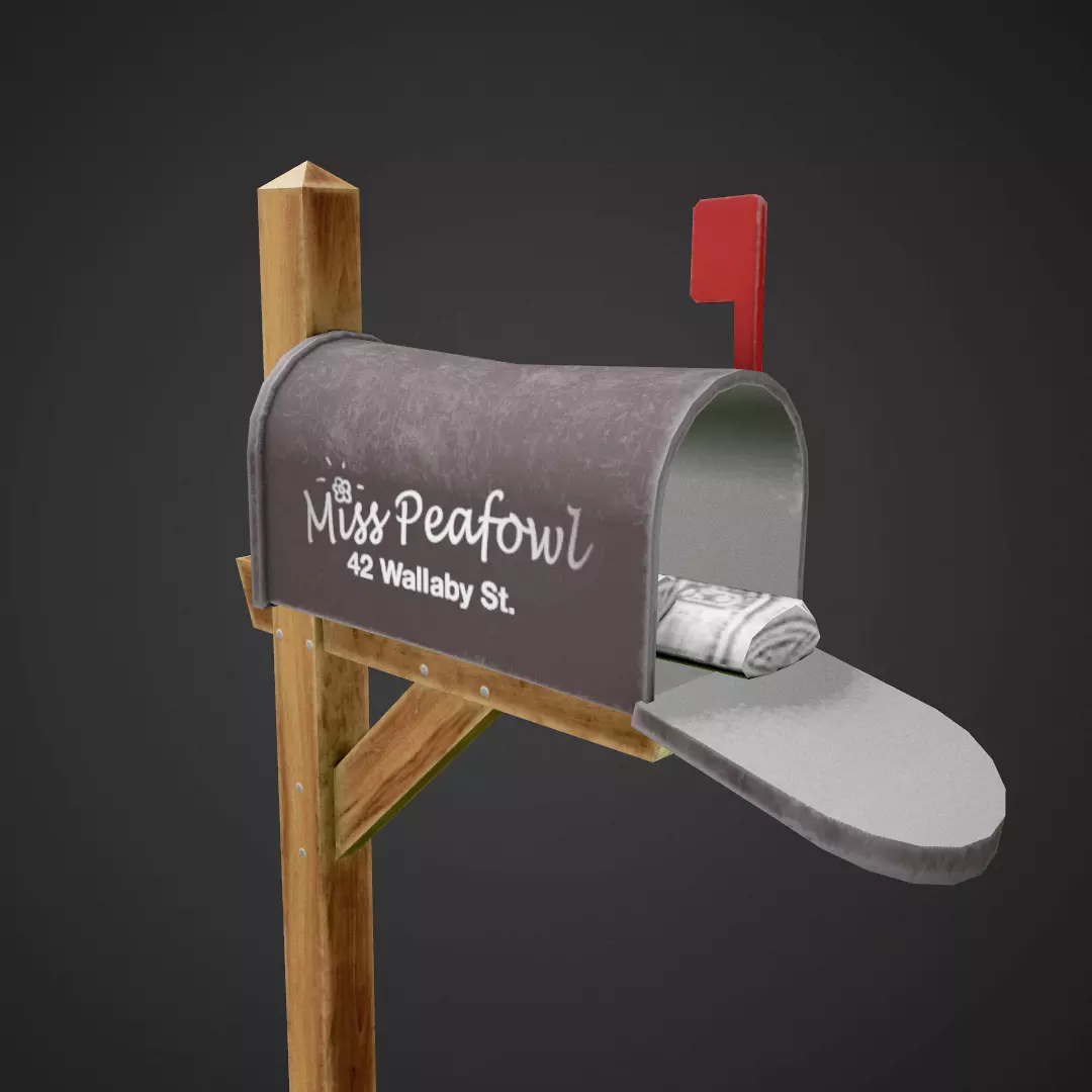 Cartoon Mailbox Low-poly 3D model