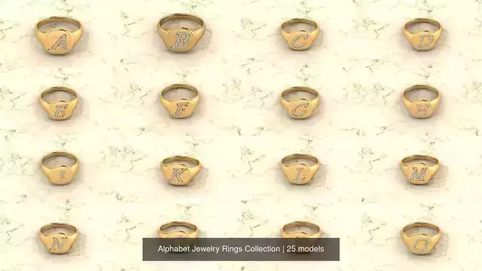 Alphabet Jewelry Rings Collection