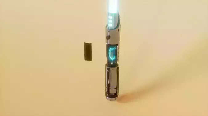 Light saber handle separate pieces low polly