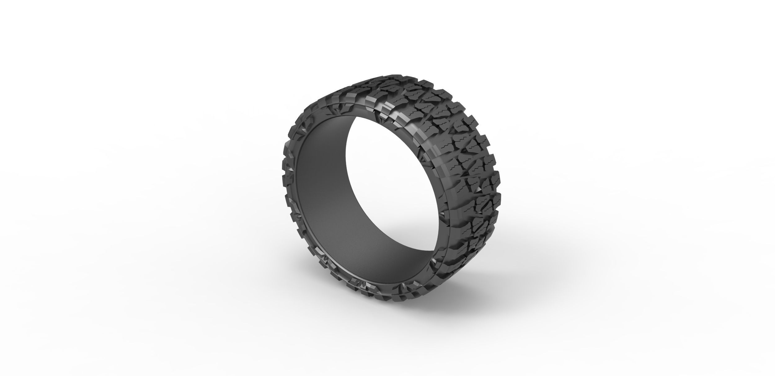 Mud tire Ring 3D print model_6