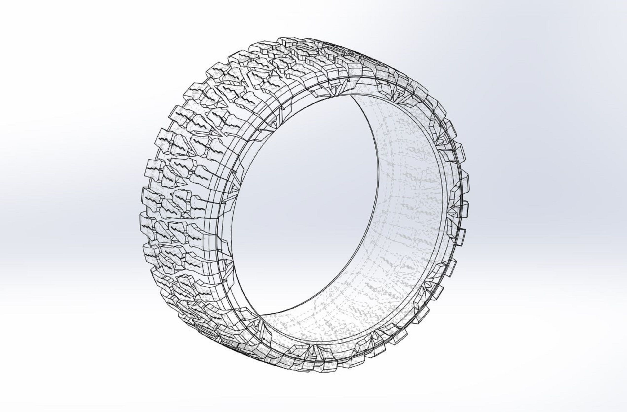 Mud tire Ring 3D print model_7