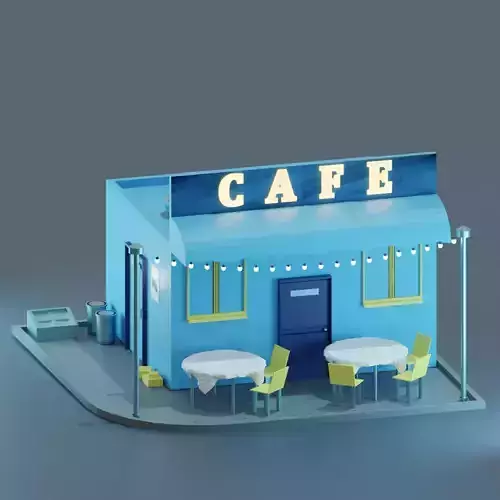 Interior Scene 01 - Cafe Lounge 3D model