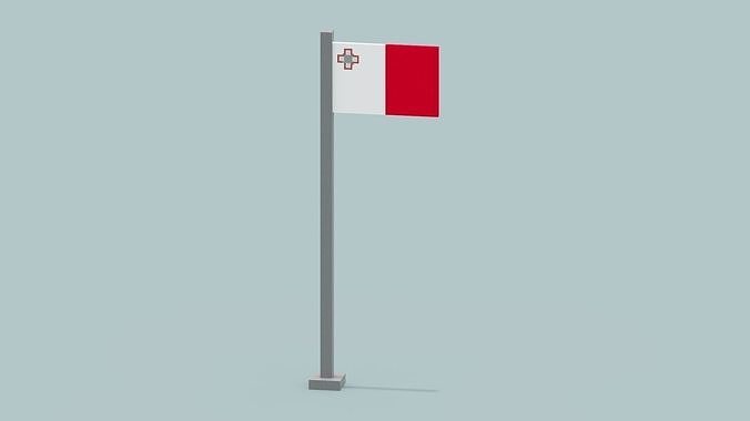 Malta Flag Low-poly 3D model