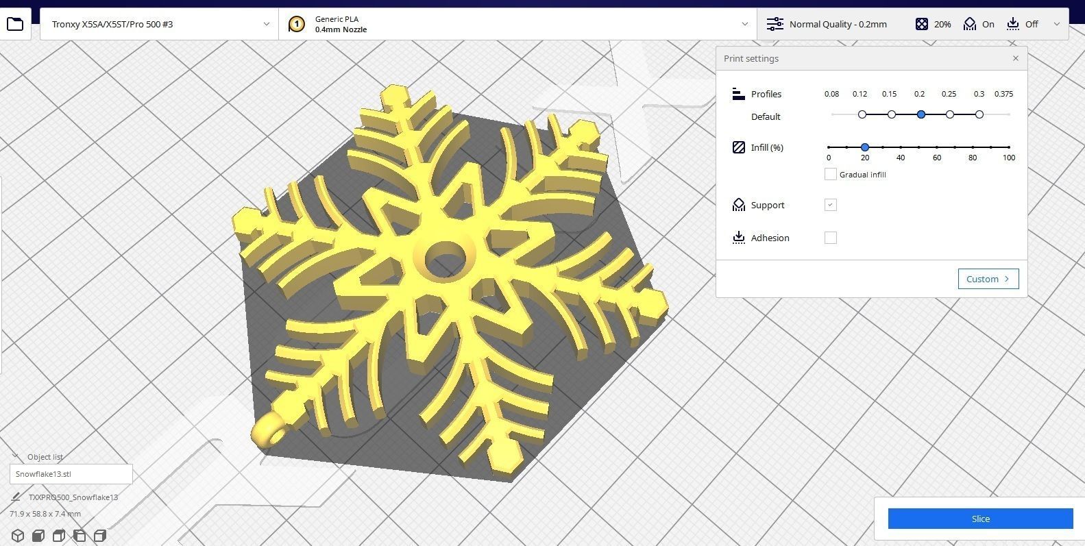 Snowflake 13 3D print model_8