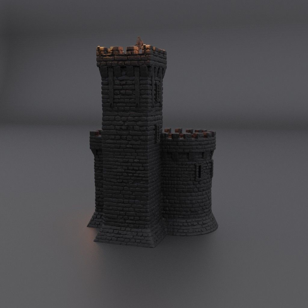 Old Town Watch Tabletop Terrain 28 mm 3D print model_4