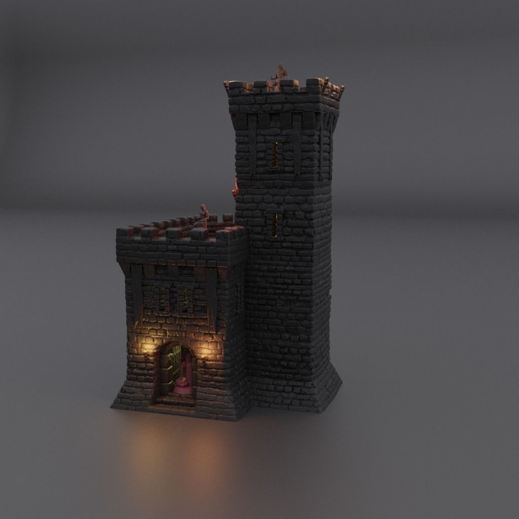 Old Town Watch Tabletop Terrain 28 mm 3D print model_1