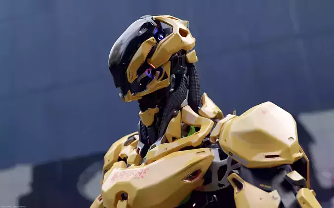Robot Character Low-poly 3D model