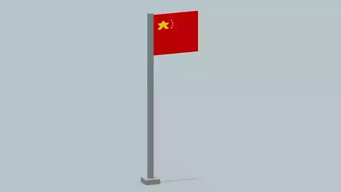China Flag Low-poly 3D model