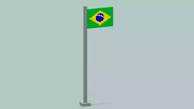 Brazil Flag Low-poly 3D model