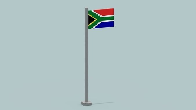 South Africa Flag Low-poly 3D model