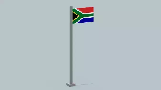 South Africa Flag Low-poly 3D model