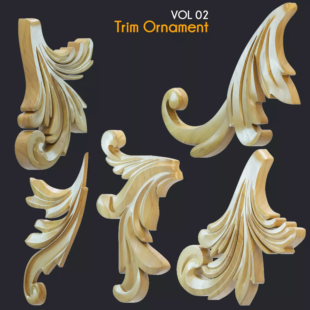 Trim Ornament VOL 2 Low-poly 3D model_0
