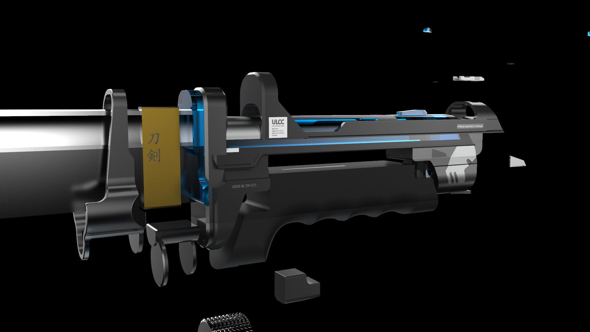 Scifi Katana Sword 3D model_5