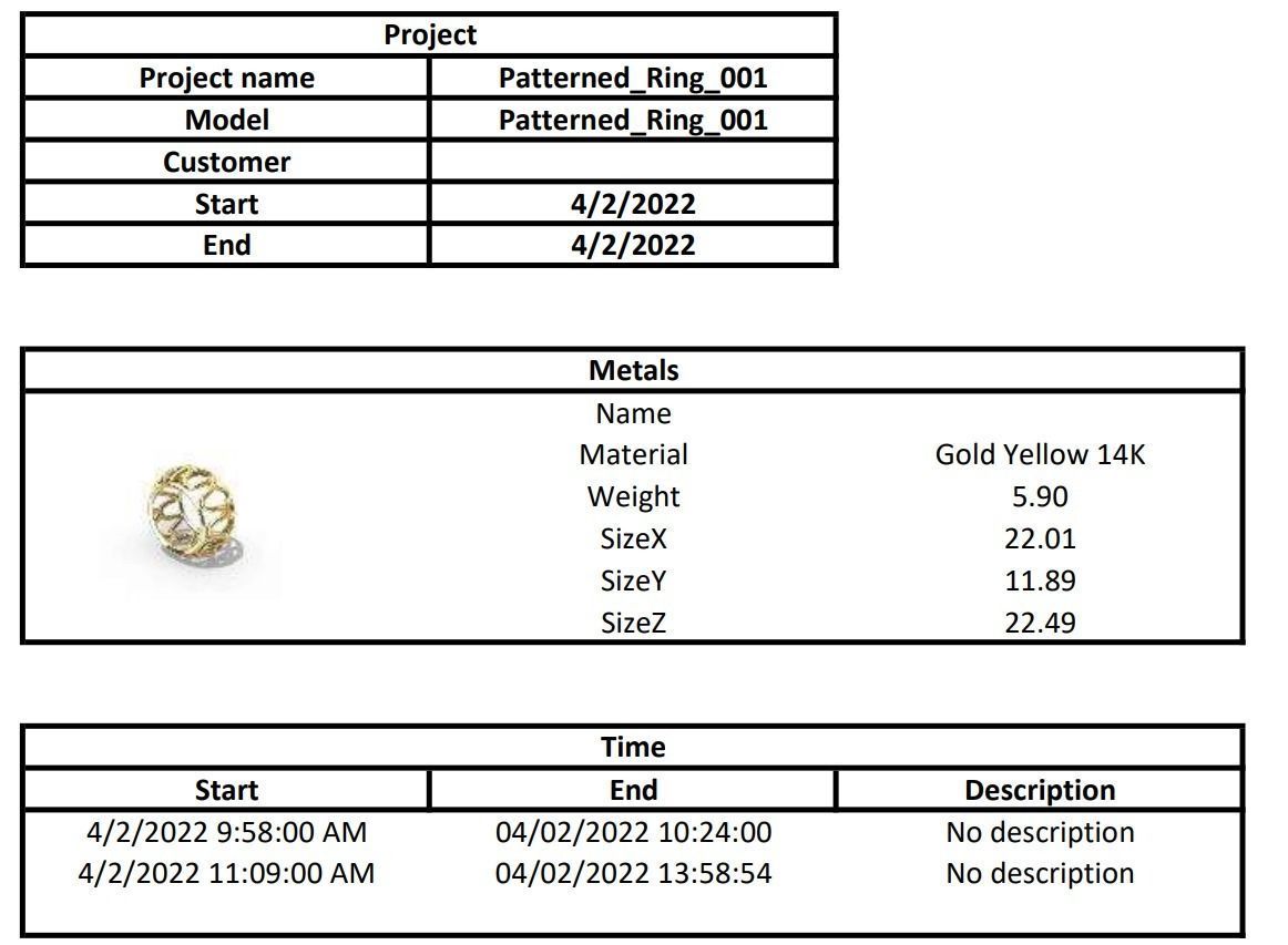 Patterned ring set 001 3D print model 3D print model_11