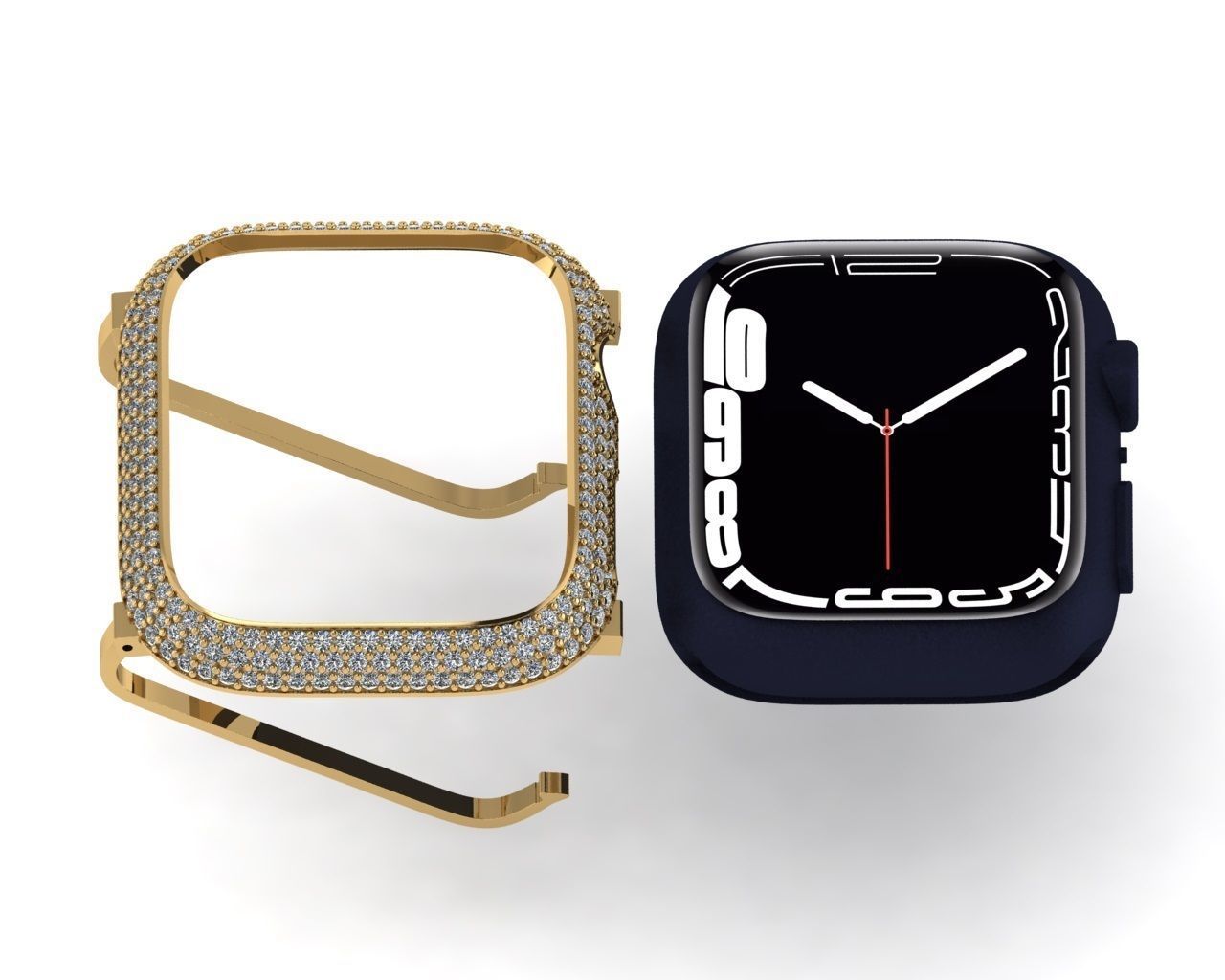 Case For Apple Watch Series 7  45mm Diamond Cover 3D print model 3D print model_7