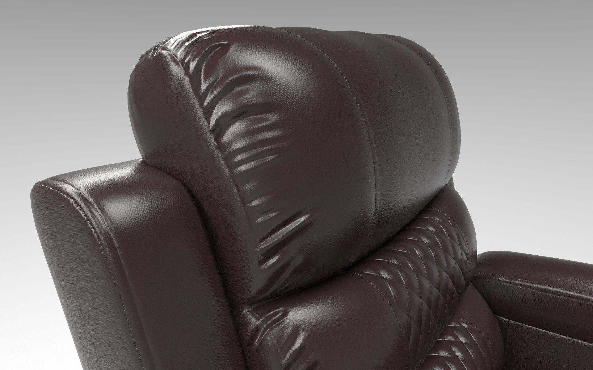 Recliner chair Low-poly 3D model_3