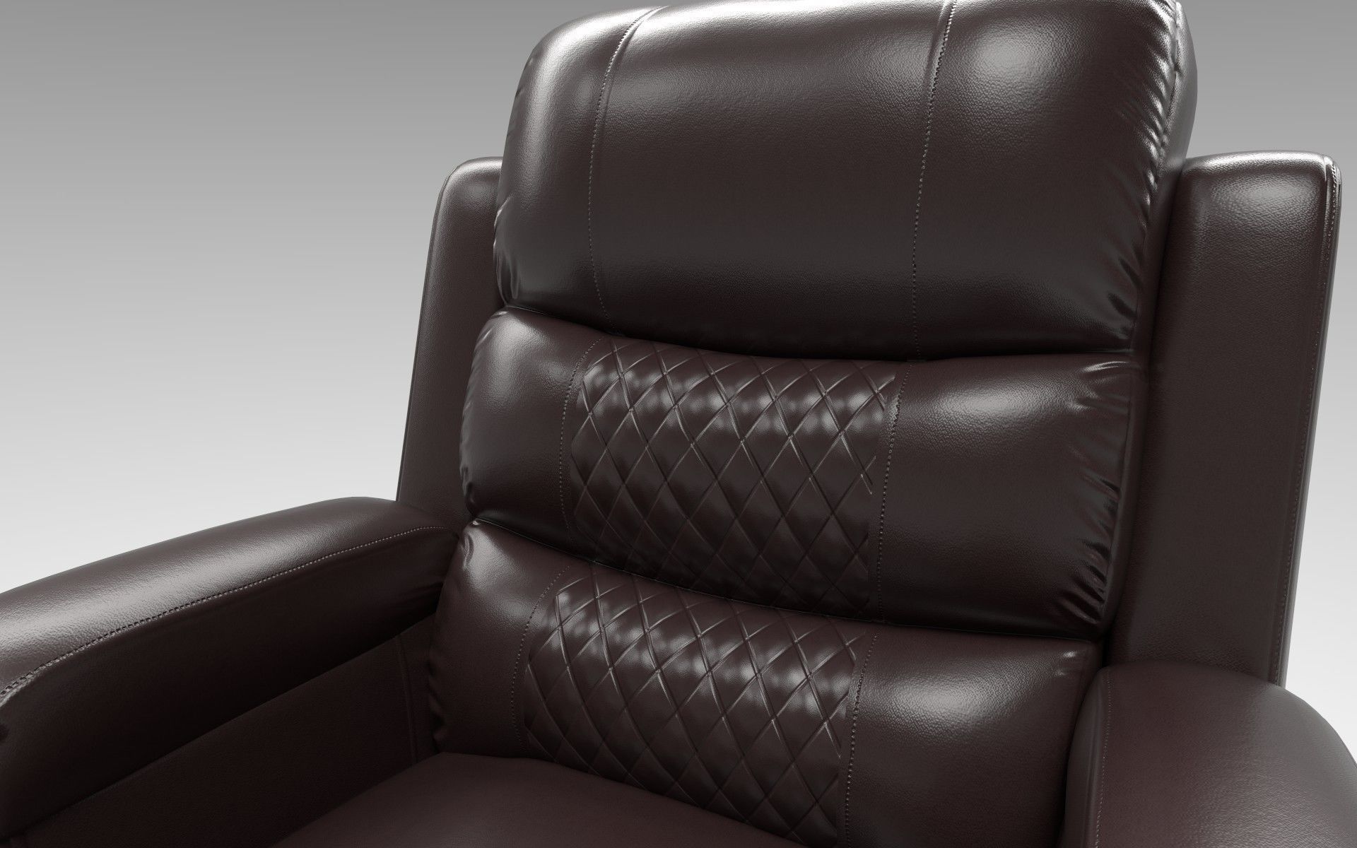 Recliner chair Low-poly 3D model_7