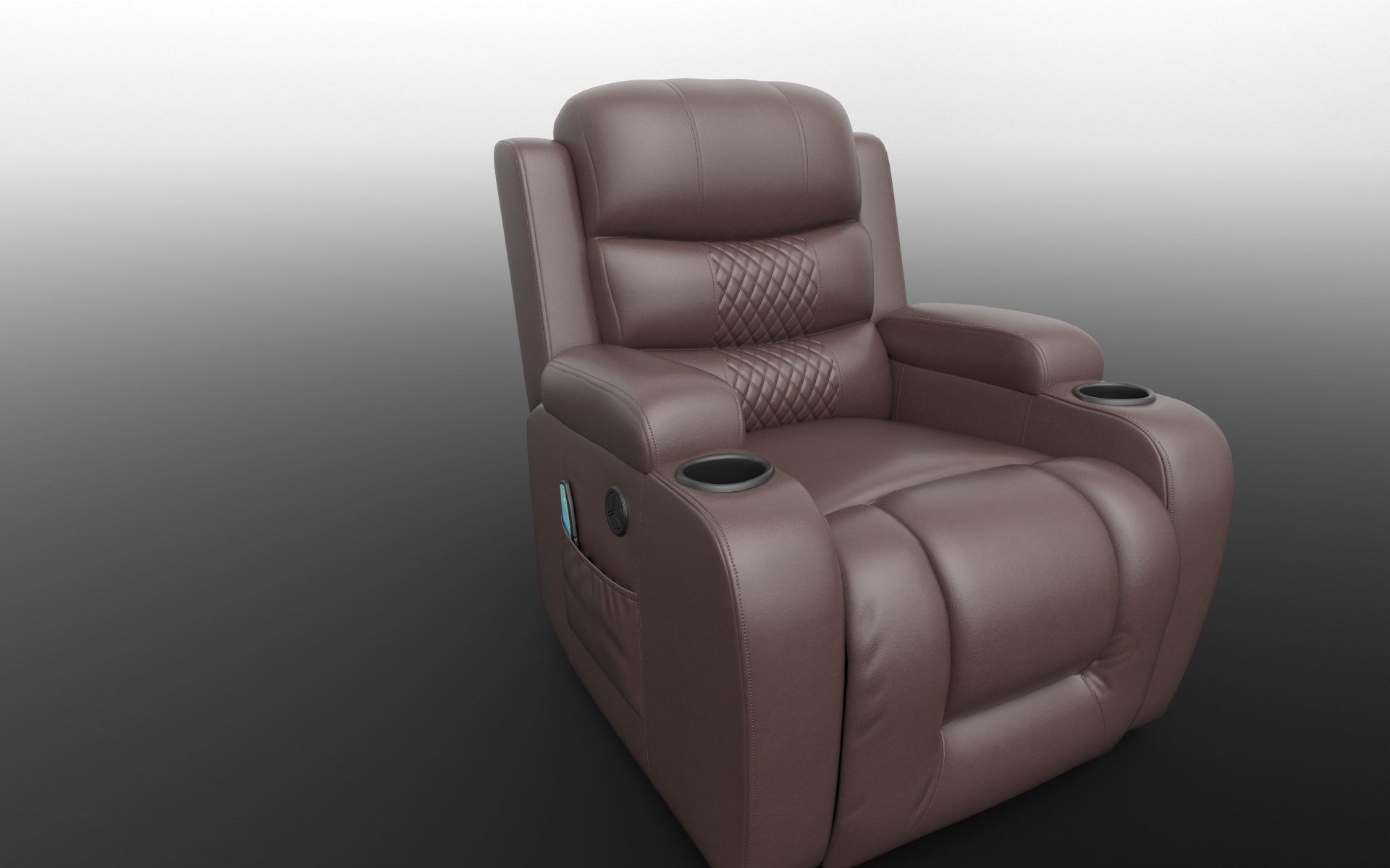 Recliner chair Low-poly 3D model_10