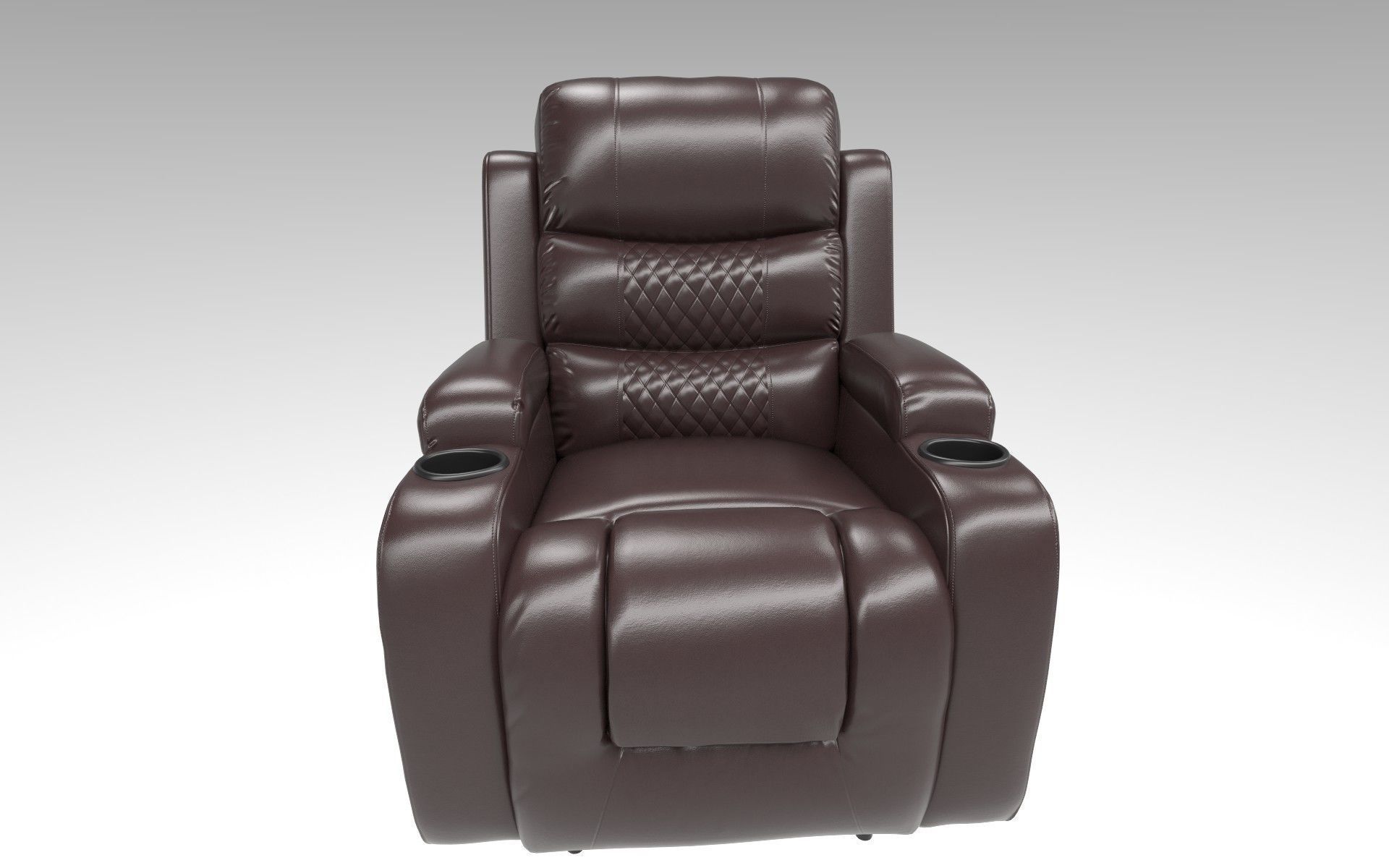 Recliner chair Low-poly 3D model_2