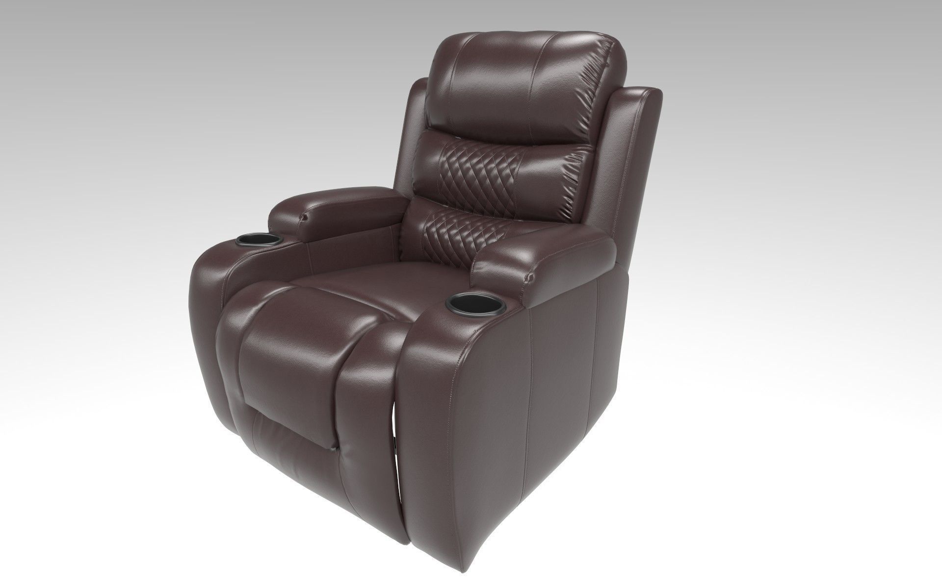 Recliner chair Low-poly 3D model_4