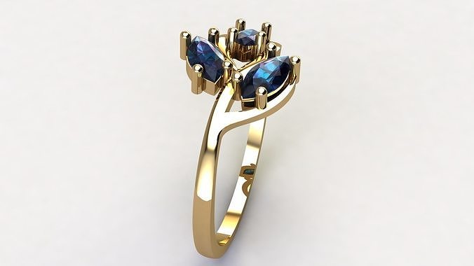 Ring with diamonds und2189 3D print model