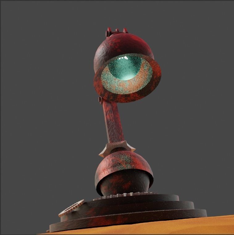 Lamp on the table 3D model_3