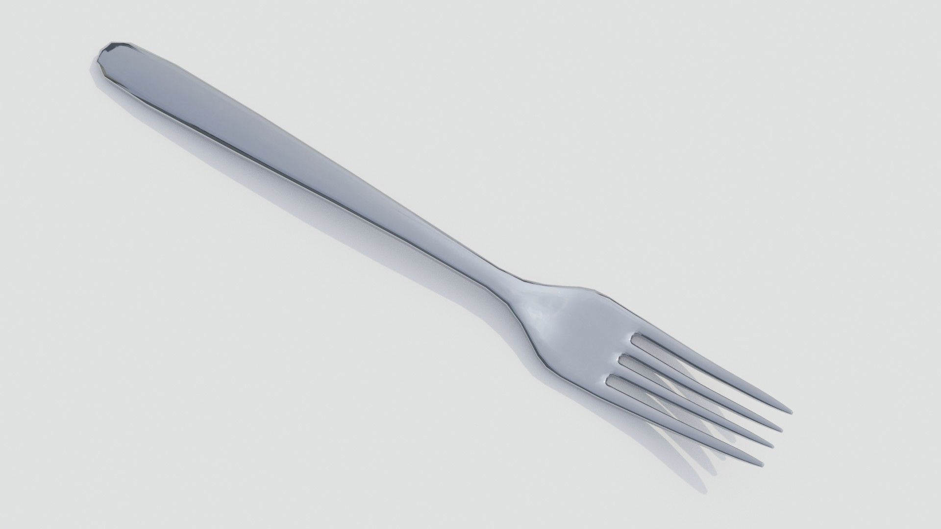 Stainless Steel Fork 3D model_3
