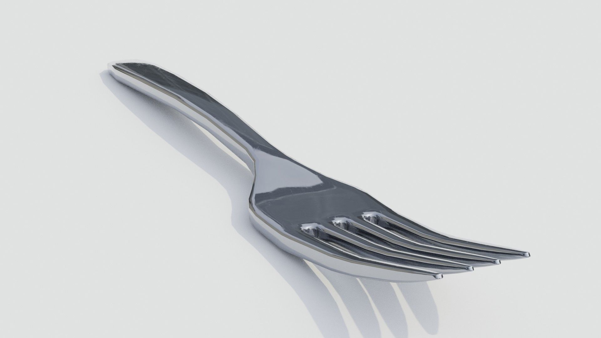 Stainless Steel Fork 3D model_4