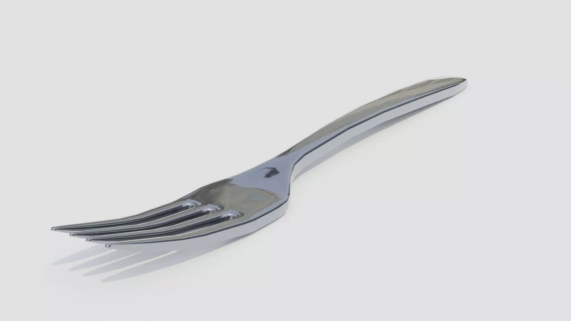 Stainless Steel Fork 3D model_0