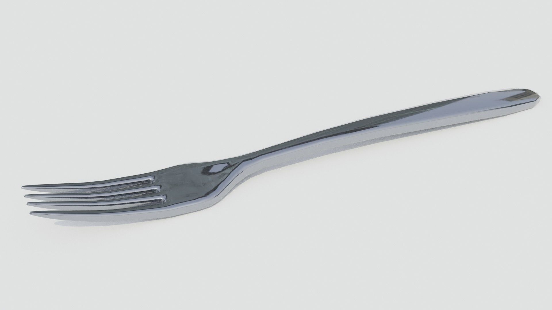 Stainless Steel Fork 3D model_1