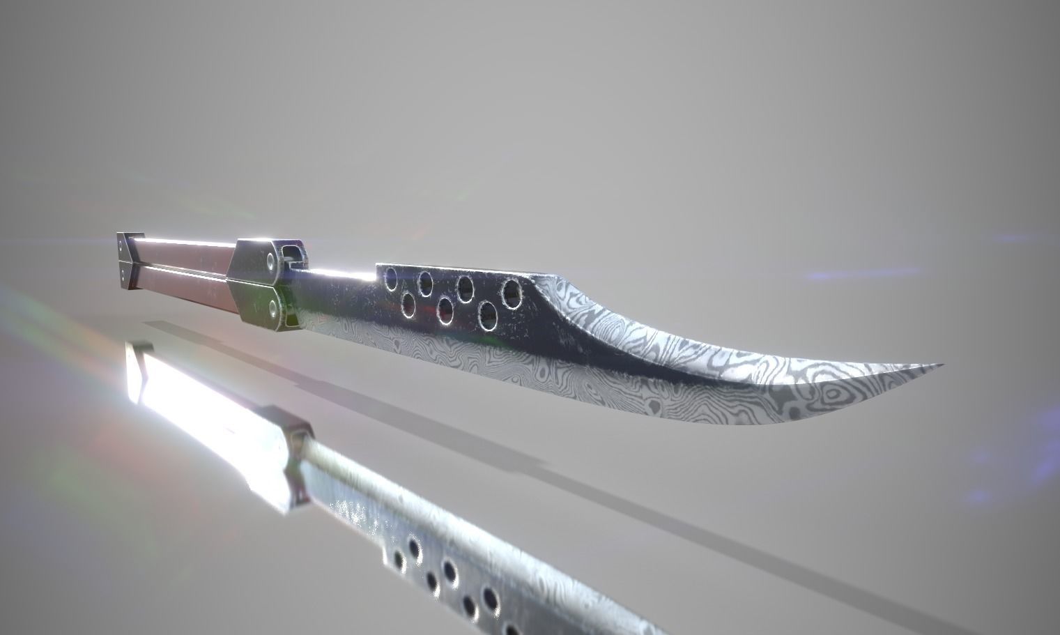Damacus blade from Gunnm- Alita battle angel  3D model_1