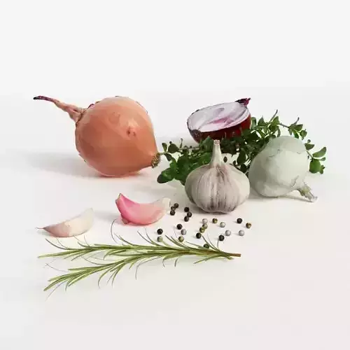 Onions And Garlic 3D model