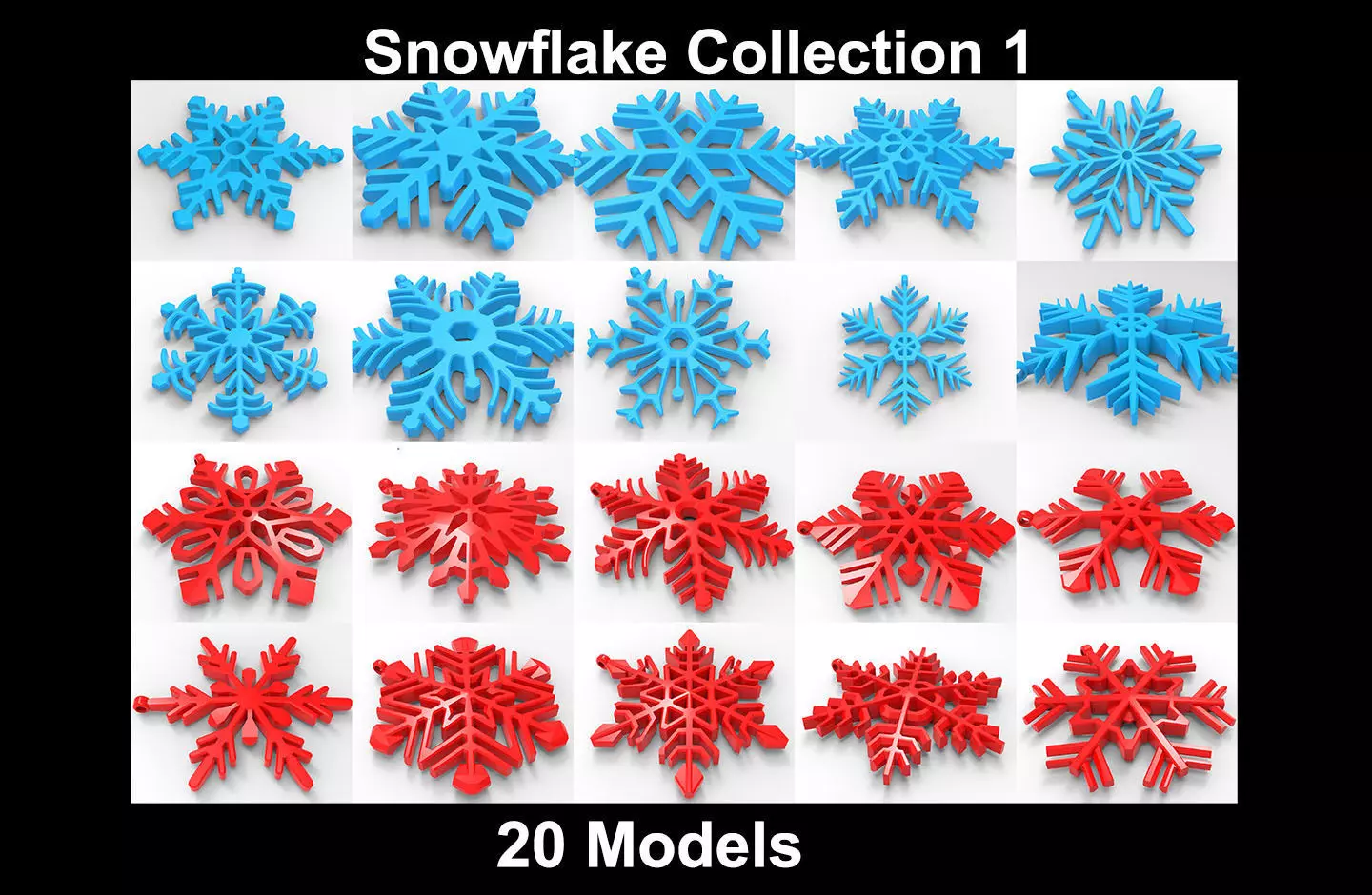 Snowflakes Collection-1 20 Models _0