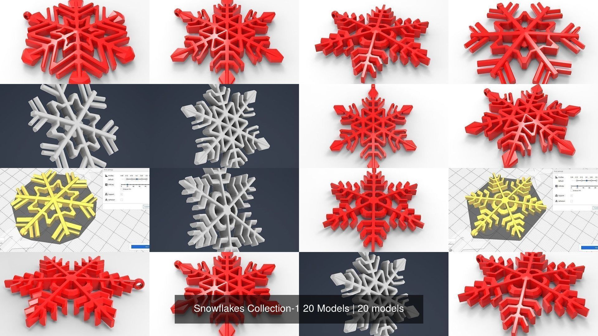 Snowflakes Collection-1 20 Models _4