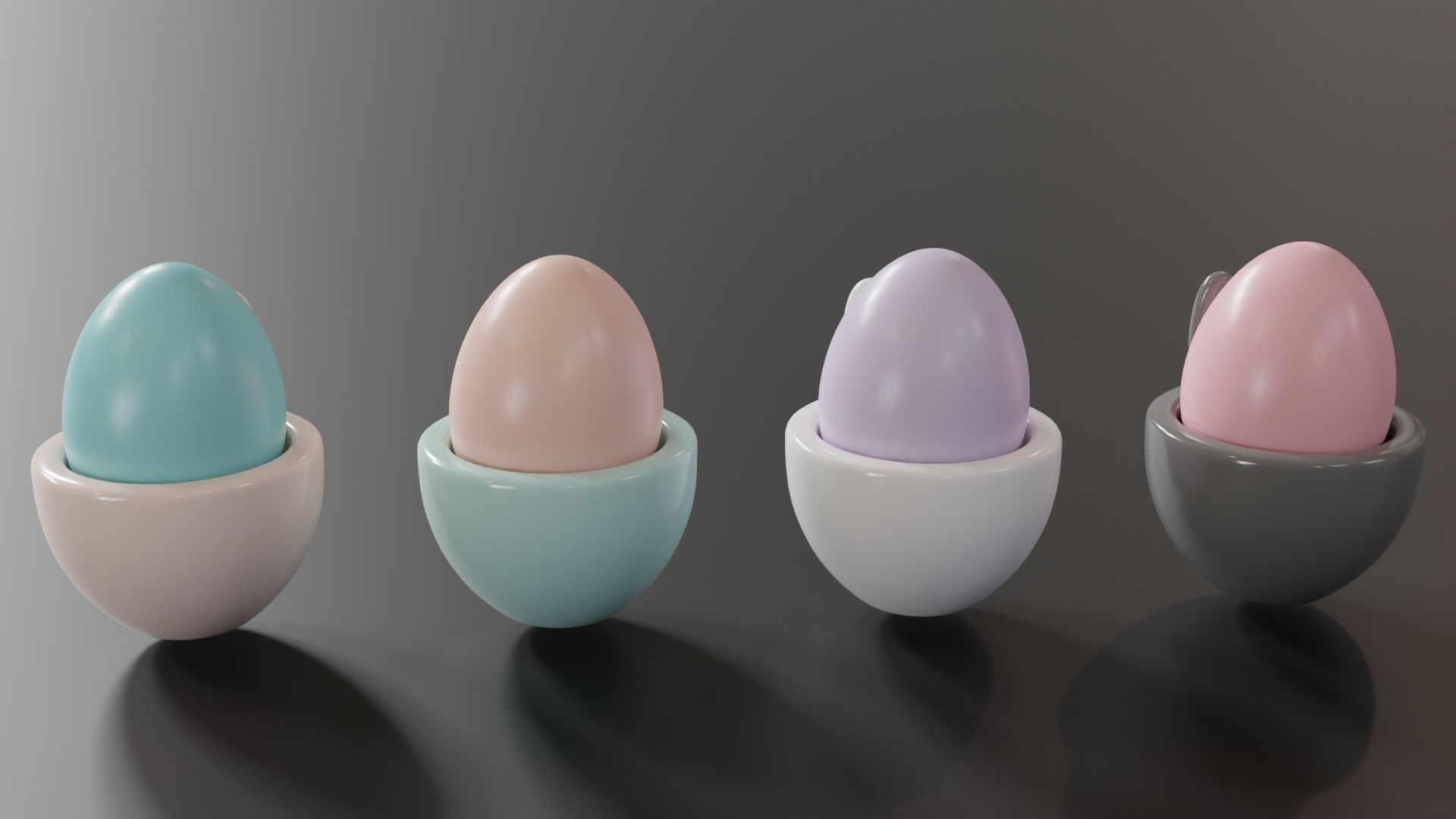 Easter Eggs in Bunny Cups  3D model_6